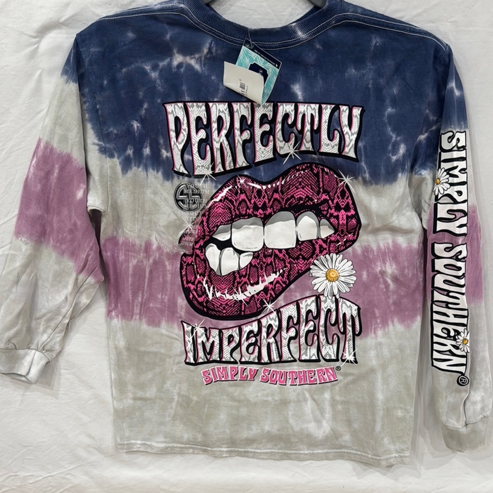 Simply Southern Kids Tie-Dye Long Sleeve Shirt - Blue, Pink, Gray